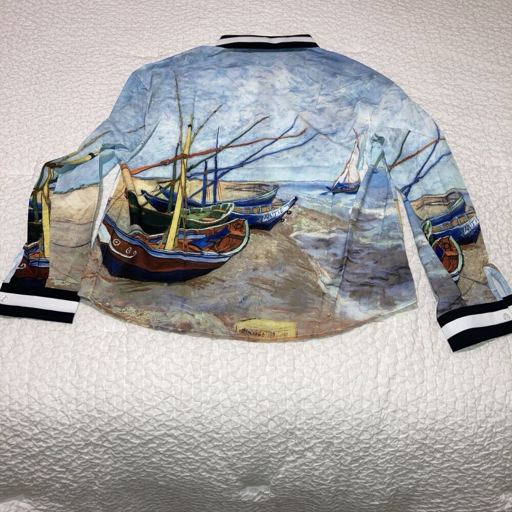 nuo nuo women’s blouse XL nautical button down all over print - Picture 2 of 8